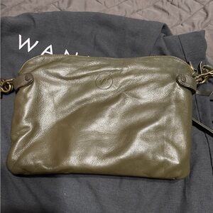 Chic Olive Leather Crossbody Bag